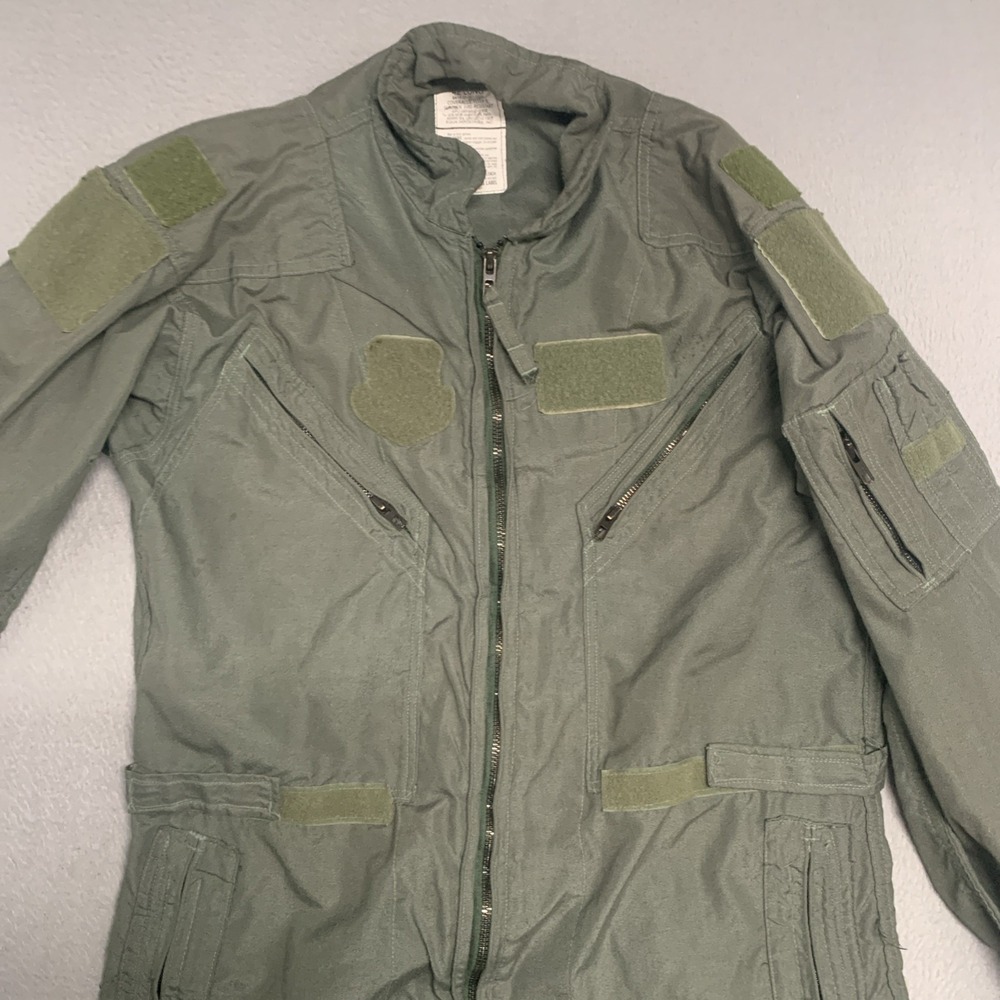 Military Flight Suit Flyer's Summer Coveralls Fire Resistant 42 Long Sage Green - Picture 11 of 16
